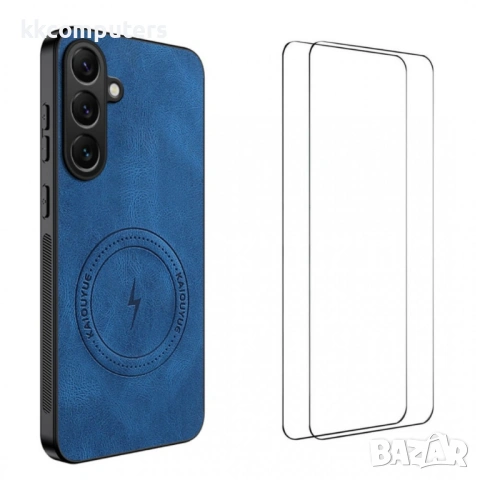 WANLONFENG SD Магнитен Калъф за Samsung Galaxy A57 5G - PC+TPU, Nappa текстура, 2 стъкла, 4 цвята, снимка 3 - Калъфи, кейсове - 53973808