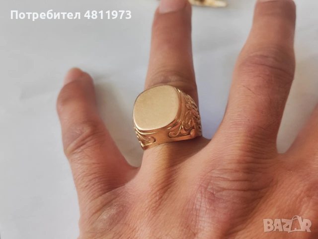 Мъжки златен пръстен 14 С 585, снимка 4 - Пръстени - 54629562