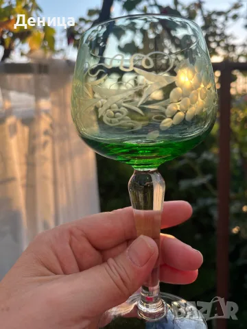 И последно за днес е зелено трио💚 Невероятно красив цвят, лозова декорация, снимка 13 - Чаши - 55670706