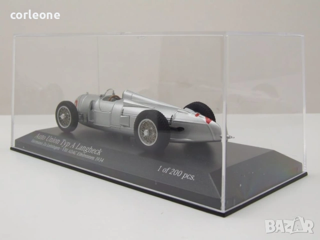 Auto Union Typ A Langheck n2 VIII ADAC Eifelrennen 1934 Hermann zu Leiningen - мащаб 1:43 Minichamps, снимка 8 - Колекции - 54940611