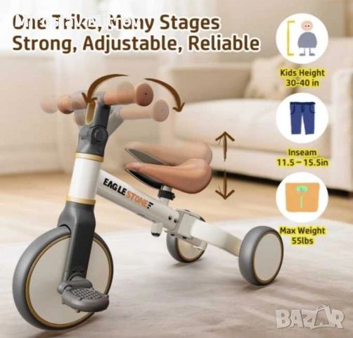 Детска триколка 3 в 1 EagleStone (1–4 г.), снимка 4 - Други - 54334027