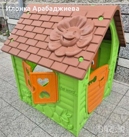 Детска градинска къщичка – Зелена,синя и розова къща за игра 