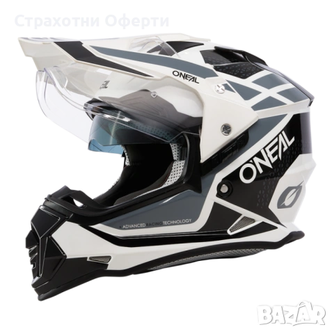 Ендуро каска O'NEAL SIERRA II R white/black/gray v.24 (М 58 см), снимка 2 - Аксесоари и консумативи - 54788445