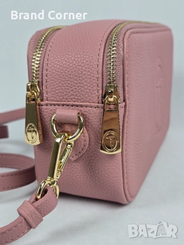 Нова дамска чанта Trussardi в розово с дълга дръжка, снимка 3 - Чанти - 54406956