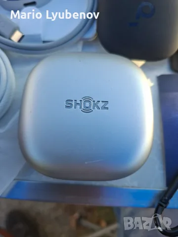 Безжични слушалки Shokz OpenFit (Open-Ear Bluetooth) – Бели, снимка 2 - Безжични слушалки - 55669555