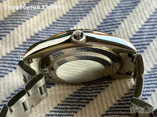 Часовник Ролекс Oyster Perpetual Rolex, жълт циферблат, снимка 3 - Луксозни - 55578709