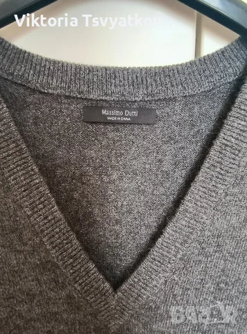 Вълнено елече с шпиц деколте Massimo Dutti - ново, размер XS, снимка 2 - Тениски - 55565273