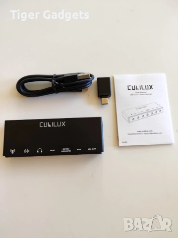 Външна USB звукова карта Cubilux 7.1, 48kHz–384kHz, Line-In и микрофонен вход, снимка 7 - Ресийвъри, усилватели, смесителни пултове - 54867873
