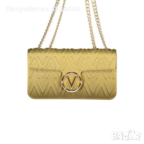 Луксозна златиста дамска чанта през рамо Valentino Pattina Bubble с верижка
