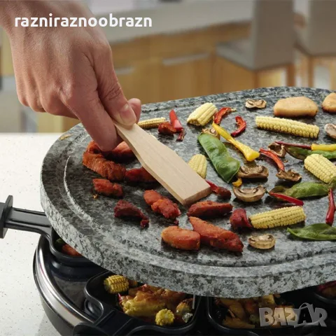Раклет грил с овална каменна плоча Cooks Professional, снимка 6 - Скари - 55655759