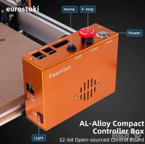 CNC фреза FoxAlien Masuter Pro 4040, CNC рутер, подобрена 3-осна фреза за дърво, метал, акрил, MDF, снимка 3 - Други машини и части - 54879724