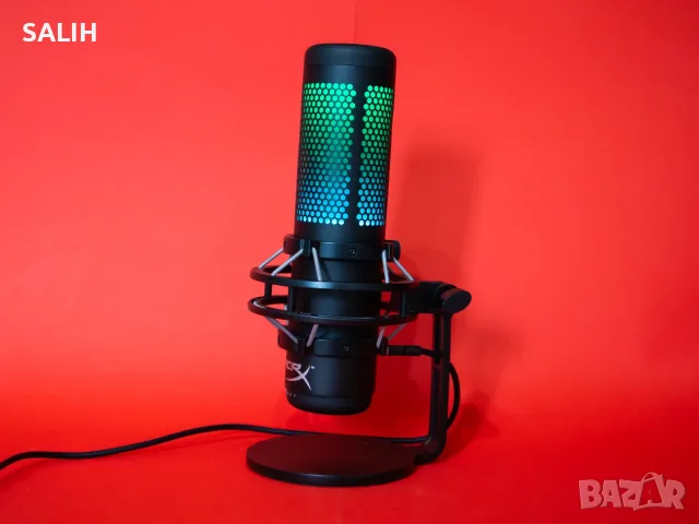 HyperX QuadCast S RGB Микрофон Геймърски USB Mic PC PS4 PS5 Mac XBOX Windows Linux