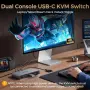 Suidek USB C KVM превключвател за 1 монитор и 2 компютъра, нов, снимка 4