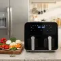 Двоен фритюрник с горещ въздух Cheffinger 9 л  с дигитален дисплей, стъклен прозорец и 360° циркулац, снимка 1
