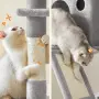 Драскалка за котки Light Gray 206 см – XXL катерушка с 2 къщички, хамак и площадки, снимка 4