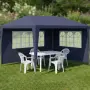 Градинска шатра павилион 3x4x2.5 м синя – Парти шатра със стени, 4 прозореца и вход с цип, снимка 2
