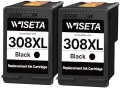 Нови 2 броя HP 308e XL Black касети за Envy 6100e 6500e DeskJet 2900 4300 принтер тонер мастило , снимка 1