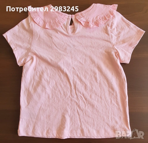 Детска розова блуза с къси ръкави, снимка 3 - Детски Блузи и туники - 54567851