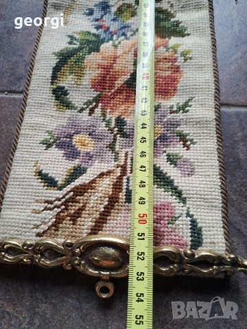 гоблен с цветя и бронзови елементи 34/4, снимка 6 - Гоблени - 53973878