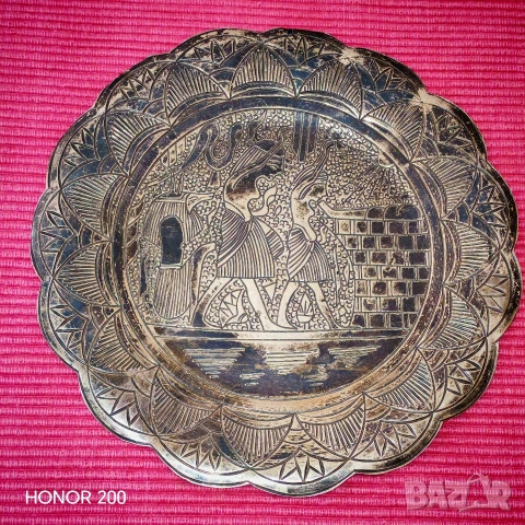 Сребърен плакет от Египет. , снимка 2 - Антикварни и старинни предмети - 54439178