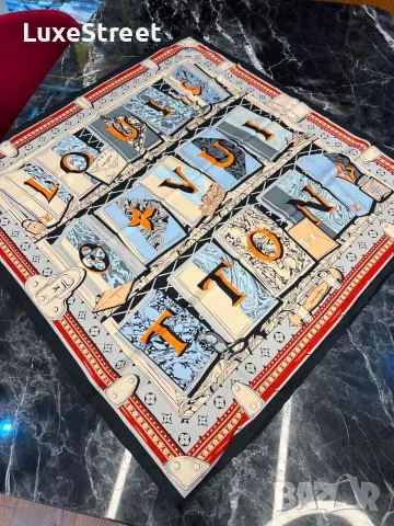 Louis Vuitton ⚜️ Gucci ⚜️ Chanel ⚜️ Goyard ⚜️Дамски Копринени Шалове , снимка 17 - Шалове - 55582719