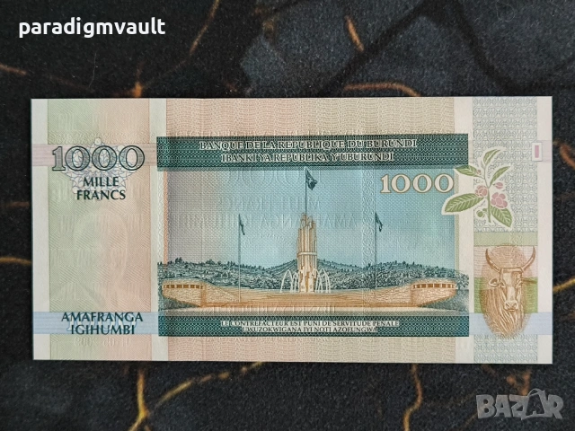 Банкнота - Бурунди - 1000 франка UNC | 2009г., снимка 2 - Нумизматика и бонистика - 54810946