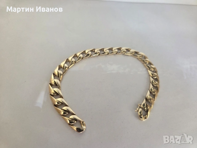 Златна плътна гривна панцер, снимка 9 - Гривни - 54552902