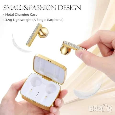 Безжични слушалки ELLA'S EARS Gold Bluetooth 5.3, снимка 2 - Слушалки и портативни колонки - 54827801