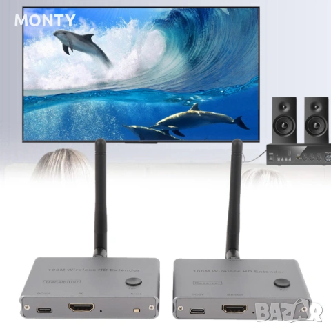 100m HDMI Безжичен HD предавател и приемник 4K