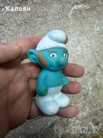 Ретро играчка - гумен смърф 