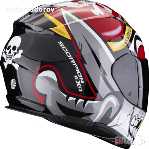Мото Каска SCORPION EXO-491 Pirate Red ,очила,XL 61-62 см.NEW 2025 316.84 лв. / 162 €, снимка 4 - Аксесоари и консумативи - 54393257