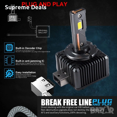 LED Крушки D1S D3S + 300 % , снимка 5 - Аксесоари и консумативи - 54155851