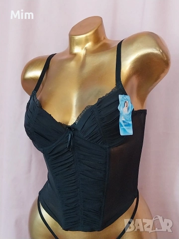 Realiti S 70 В Черен къс топ / корсет / 