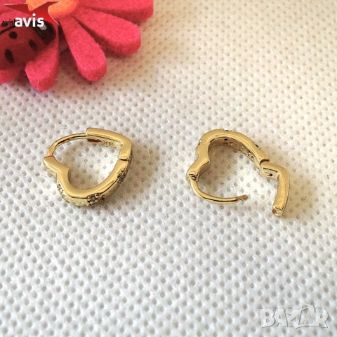 Обеци с 14К златно покритие 2141907, снимка 2 - Обеци - 54350183