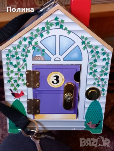 Melissa and Doug - Дървена къщичка със звънец на вратите, снимка 3 - Образователни игри - 54462792