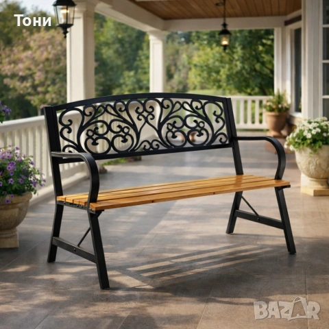 Елегантна градинска пейка GARDEN LINE – здрава болтова конструкция, снимка 2 - Градински мебели, декорация  - 54115601
