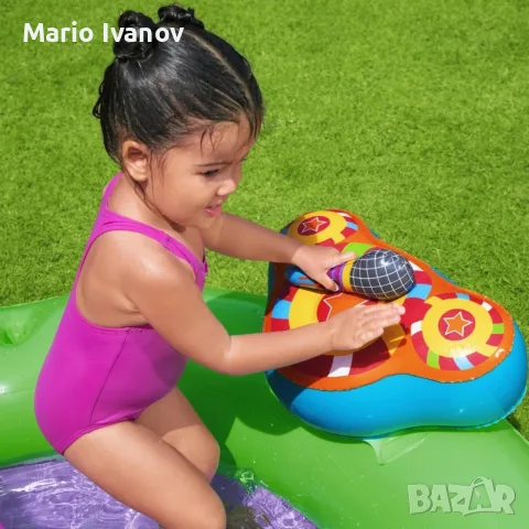 Надуваем детски воден парк с пързалка, фонтан и музикални игри – 295 x 190 x 137 см, снимка 9 - Надуваеми играчки - 55358470