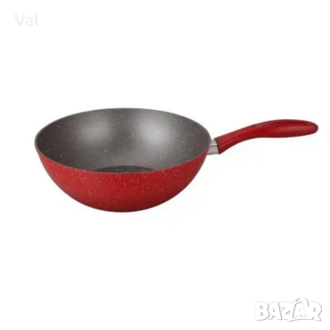 Уок тиган Voltz OV54420A28 Ø28 см – мраморно незалепващо покритие, индукционен, червен, снимка 6 - Съдове за готвене - 54992524