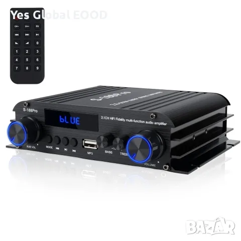 Мини HiFi усилвател 2.1 Bluetooth 5.3, 1000W пикова