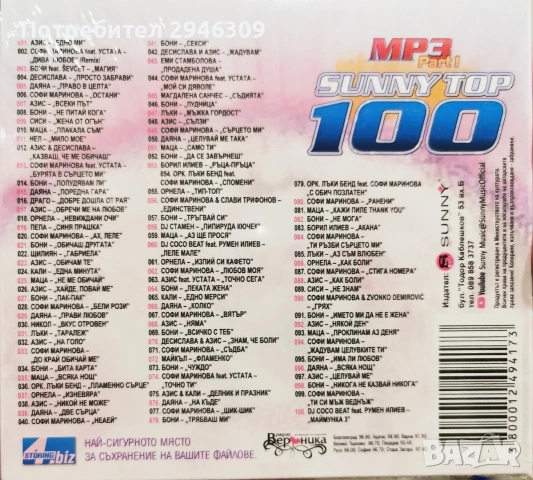 Sunny Top 100 MP3 part I, снимка 2 - CD дискове - 54267737