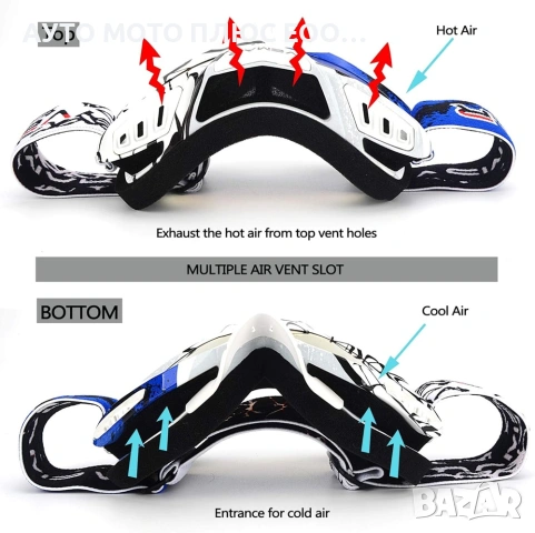 Професионални мотокрос очила VEMAR RACING - Сини, снимка 3 - Аксесоари и консумативи - 54655267
