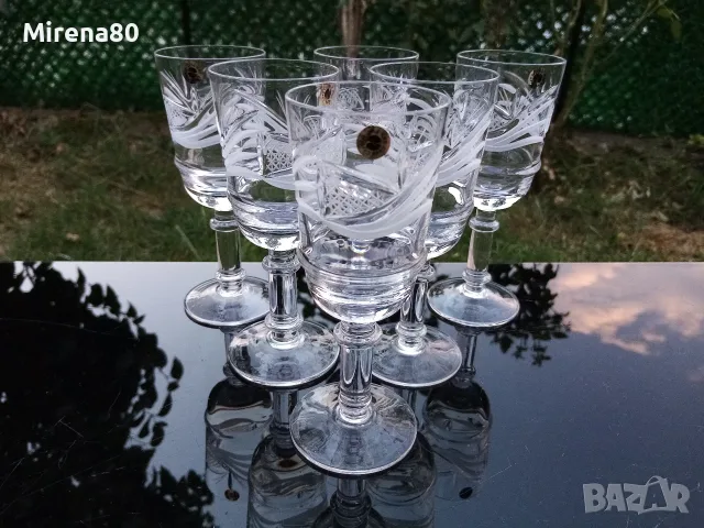 Български кристален сервиз за ракия - нов !