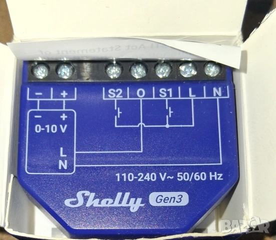 Shelly Dimmer 0/1-10 V PM Gen3 и Shelly 1 Gen3 Wi-Fi управляван реле модул, снимка 2 - Друга електроника - 54609634