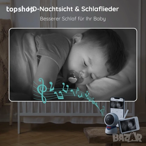Чисто нов смарт Бебефон с Камера BOIFUN Baby 5S 5" LCD Дисплей 1080P HD WiFi App  , снимка 8 - Бебефони - 55006721