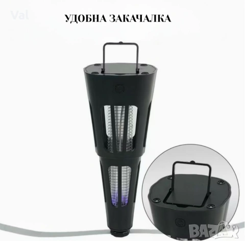 LED UV Капан за насекоми с USB зареждане – 2-в-1 Вентилатор за защита на храната