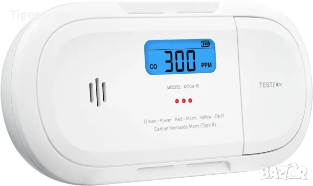 Детектор за въглероден оксид X-Sense XC04-R с LCD дисплей и сменяема батерия