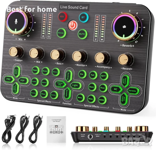 Facmogu K600 Геймърски аудио миксер, стрийминг аудио миксер с XLR микрофон, снимка 8 - Друга електроника - 54089019