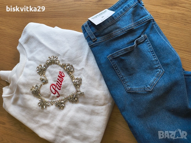 комплект дънки и блуза Pause jeans, снимка 2 - Блузи с дълъг ръкав и пуловери - 54759598