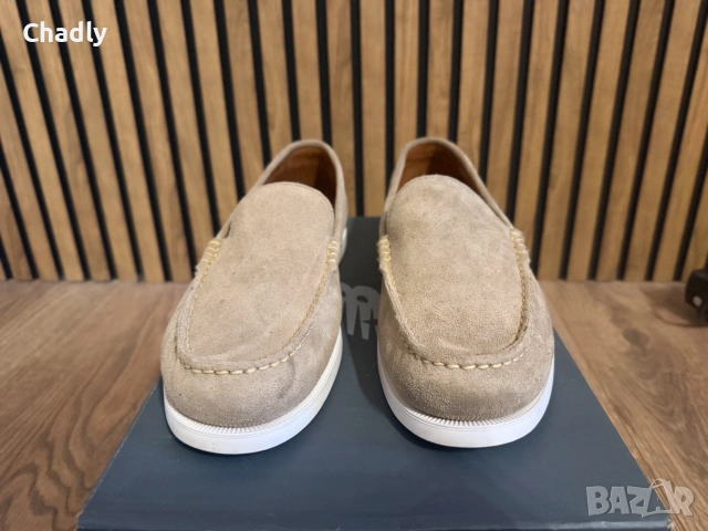 Велурени мокасини Ralph Lauren – Бежови – Размер 45, снимка 3 - Мокасини - 55236434