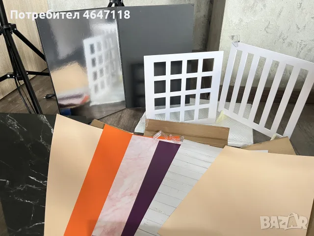 Статив, 2 бр. Софтбокс, Селфи ринг лампа, 2 комплекта Фонове, снимка 13 - Светкавици, студийно осветление - 55574391